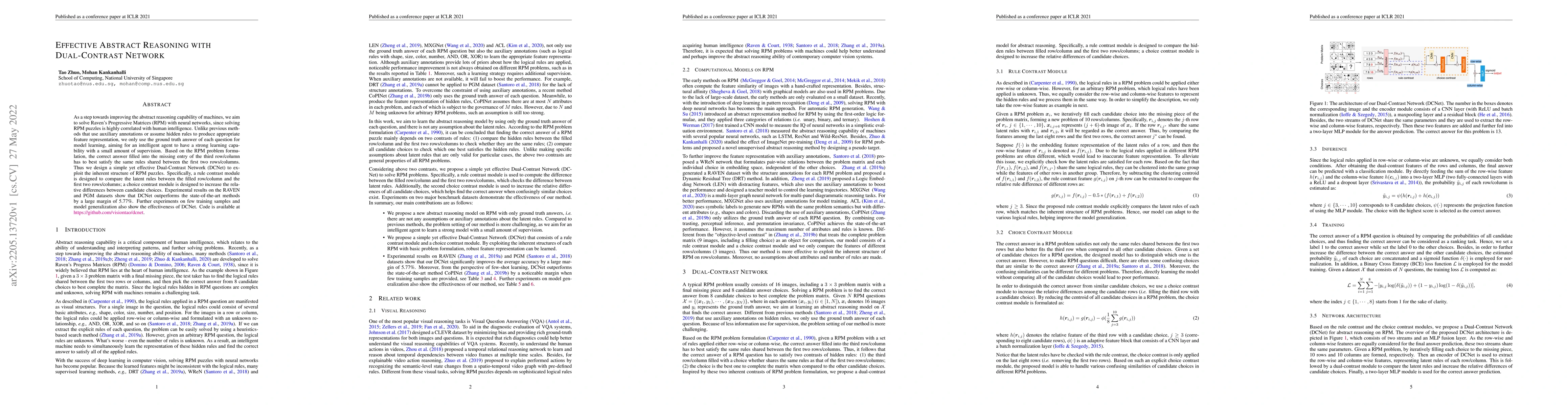 Thumbnail for Effective Abstract Reasoning with Dual-Contrast Network