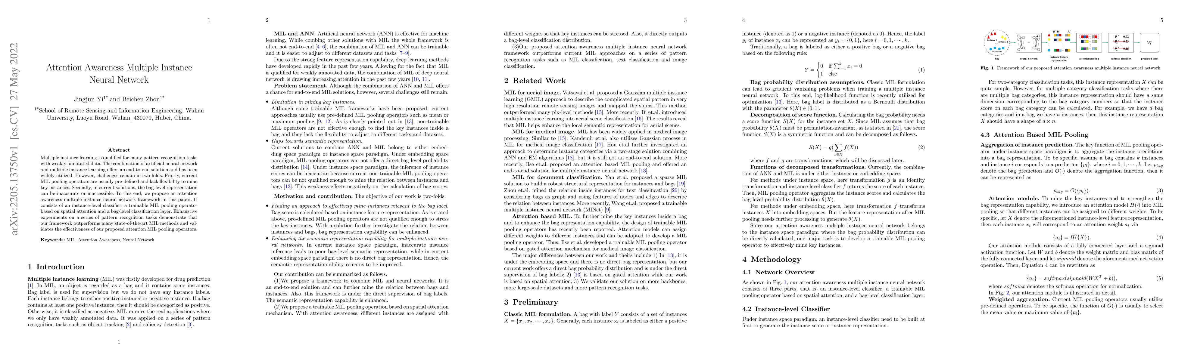Thumbnail for Attention Awareness Multiple Instance Neural Network