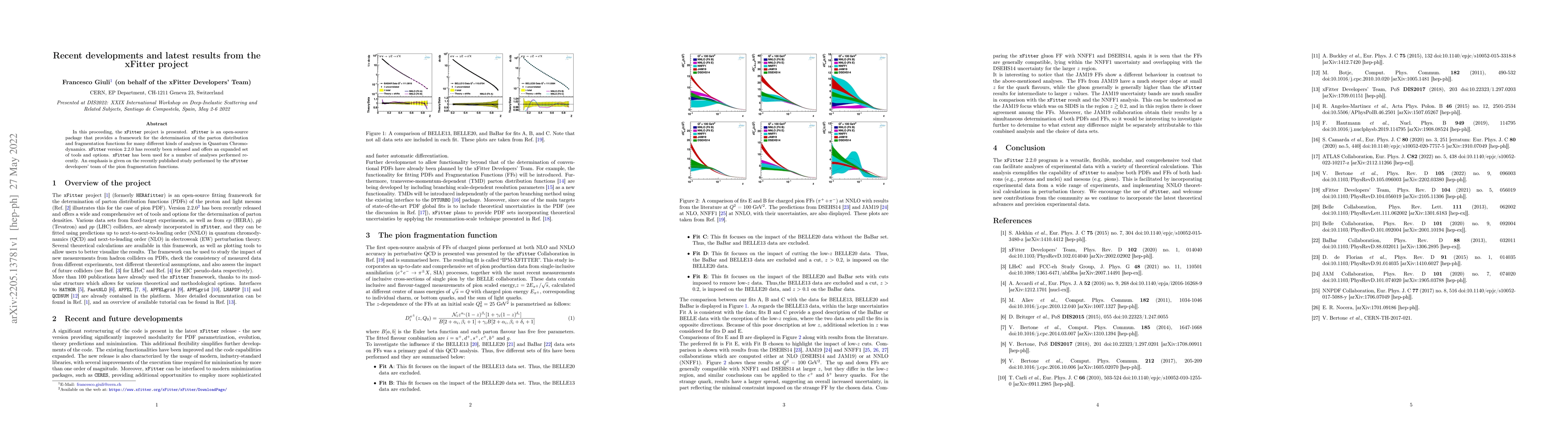 Thumbnail for Recent developments and latest results from the xFitter project
