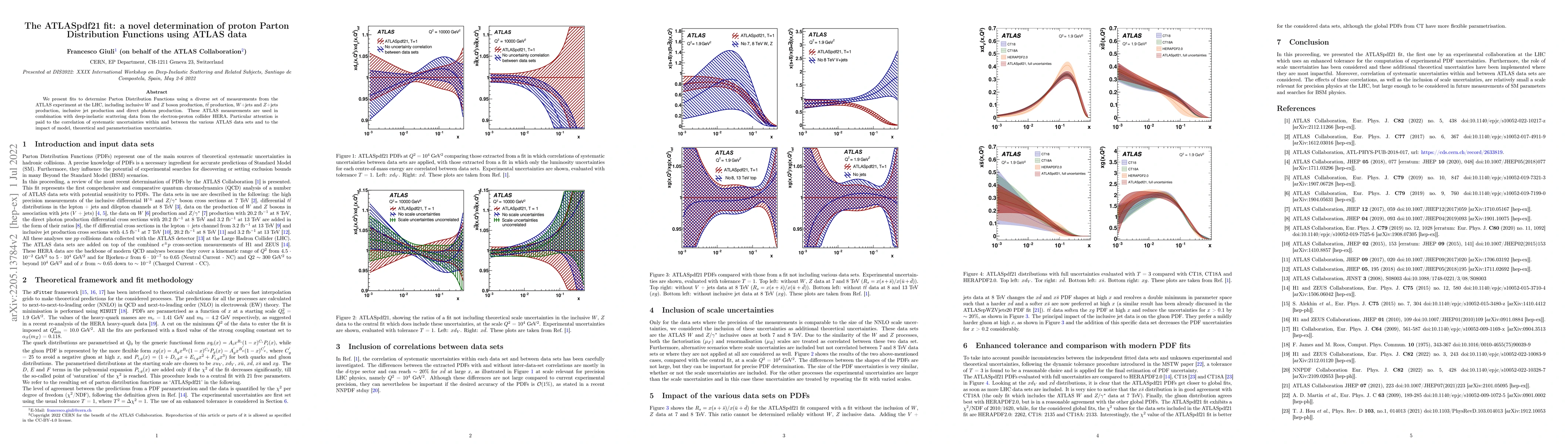 Thumbnail for The ATLASpdf21 fit: a novel determination of proton Parton Distribution
  Functions using ATLAS data