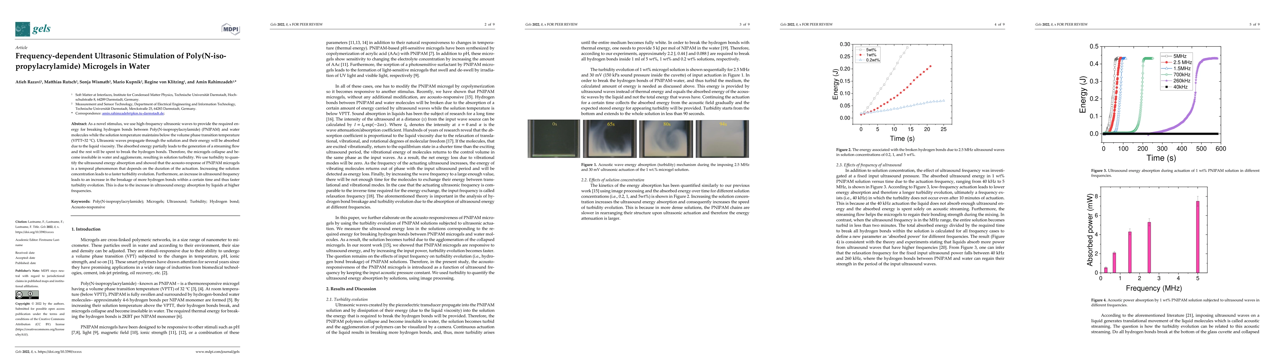 Thumbnail for Frequency-dependent Ultrasonic Stimulation of PNIPAM Microgels in Water