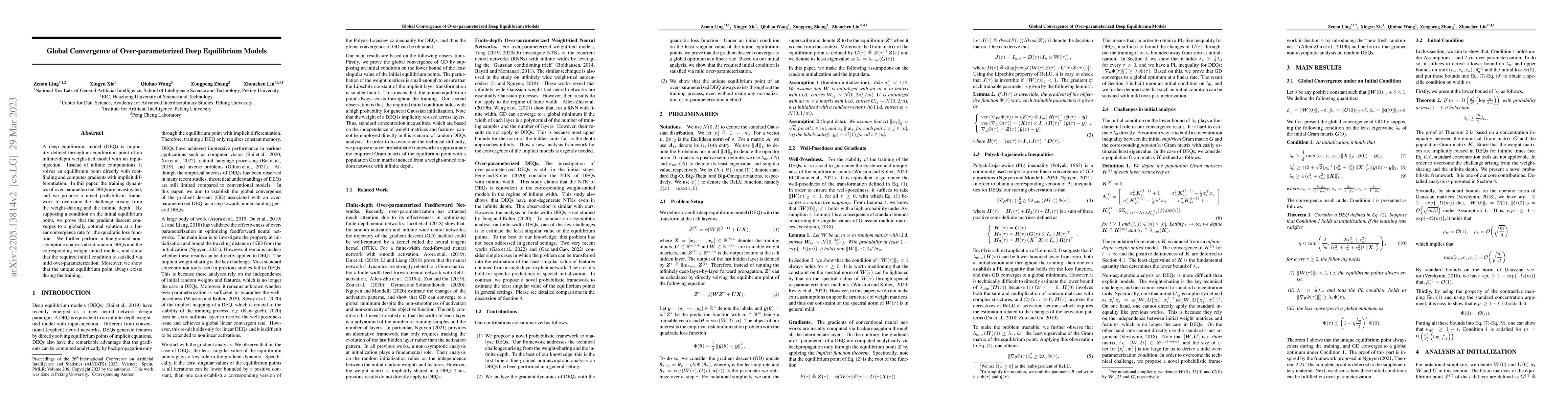 Thumbnail for Global Convergence of Over-parameterized Deep Equilibrium Models