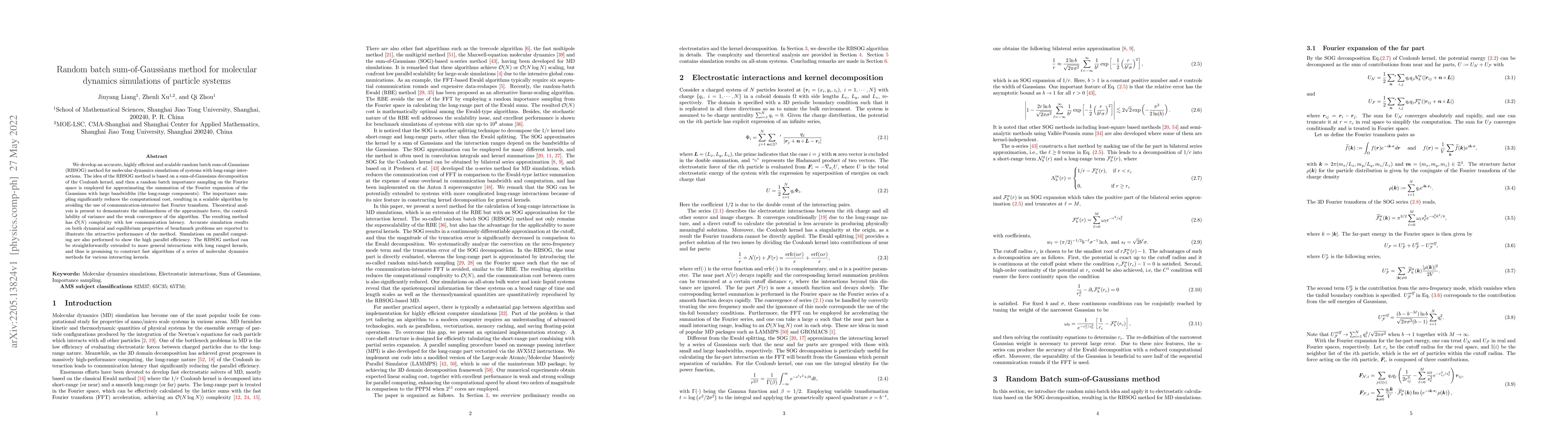 Thumbnail for Random batch sum-of-Gaussians method for molecular dynamics simulations
  of particle systems