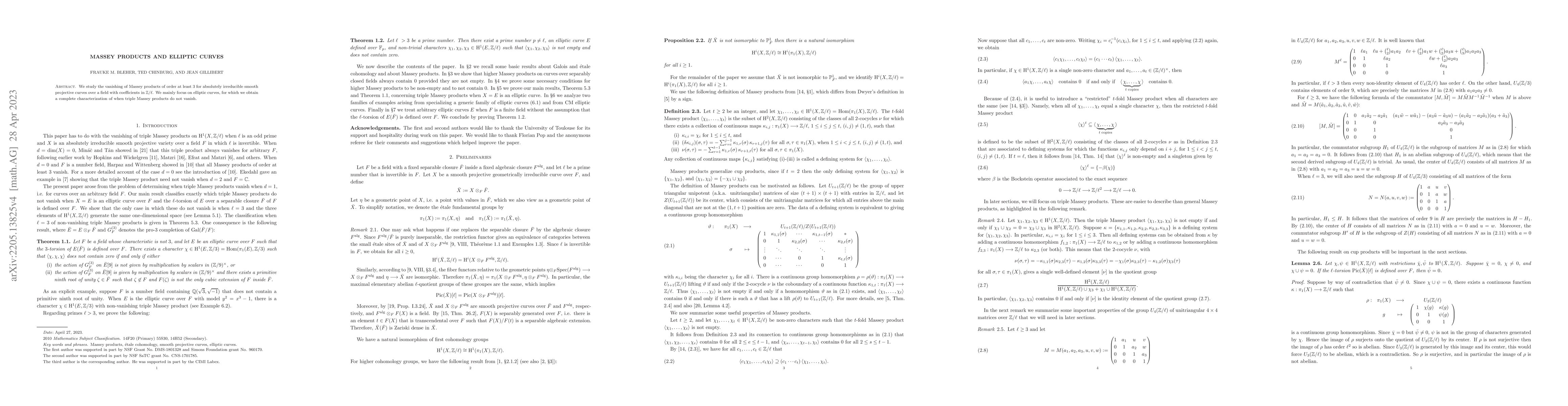 Thumbnail for Massey products and elliptic curves