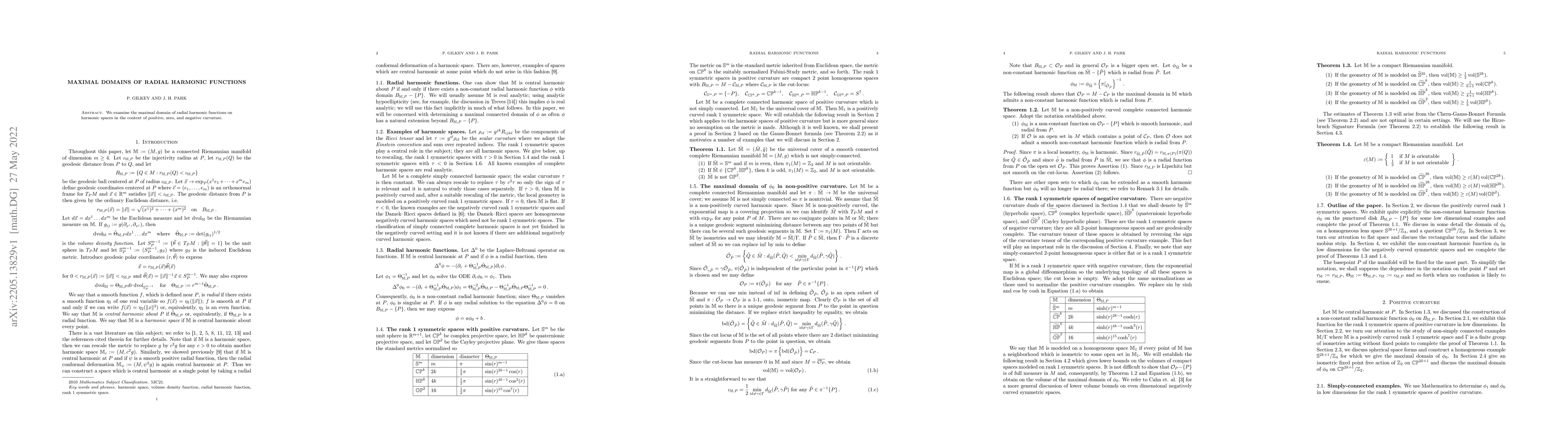 Thumbnail for Maximal domains of radial harmonic functions
