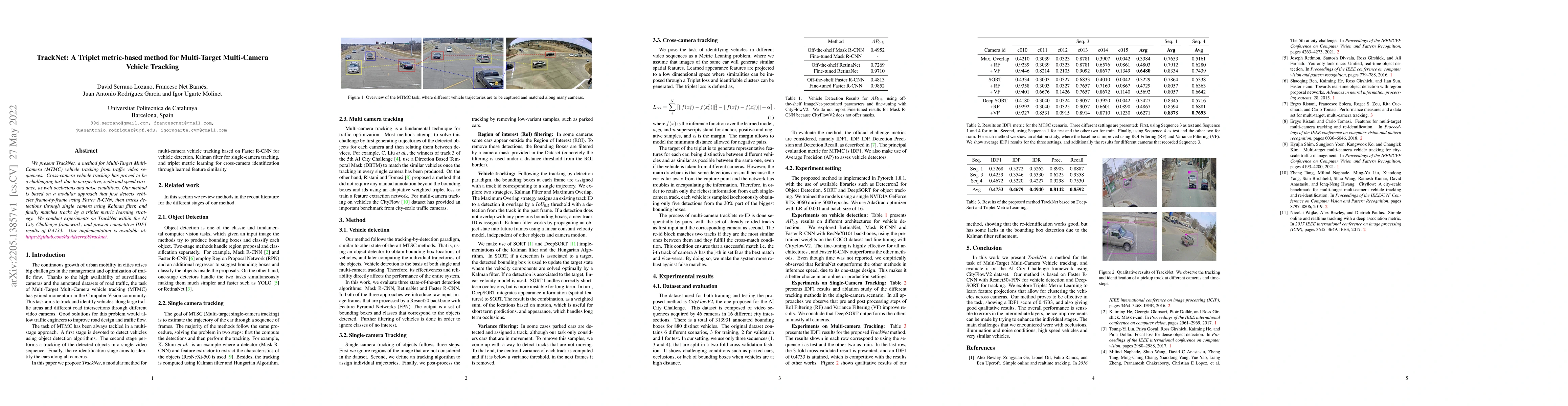 Thumbnail for TrackNet: A Triplet metric-based method for Multi-Target Multi-Camera
  Vehicle Tracking