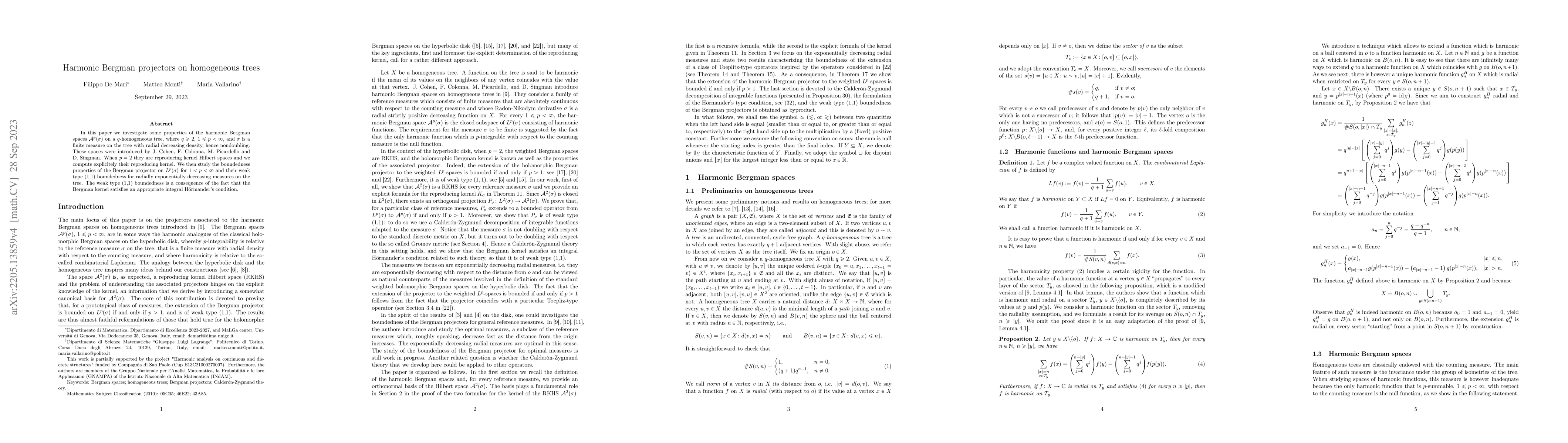 Thumbnail for Harmonic Bergman projectors on homogeneous trees