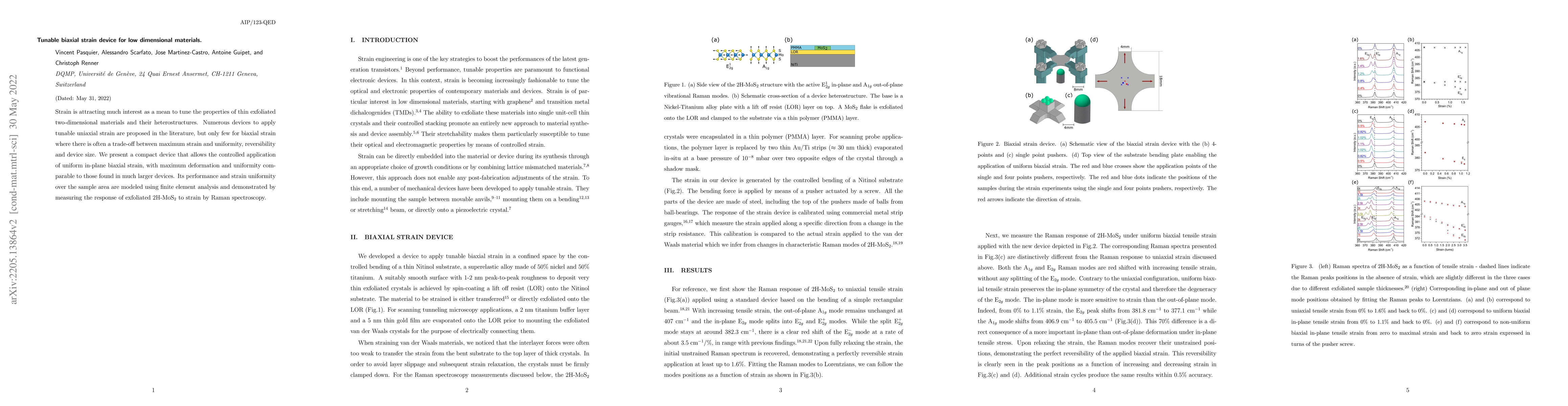 Thumbnail for Tunable biaxial strain device for low dimensional materials