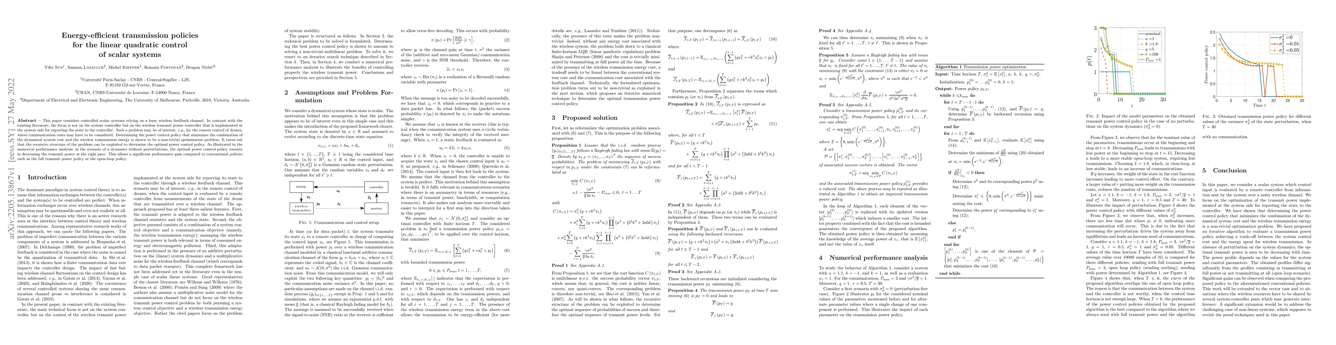 Thumbnail for Energy-efficient transmission policies for the linear quadratic control
  of scalar systems