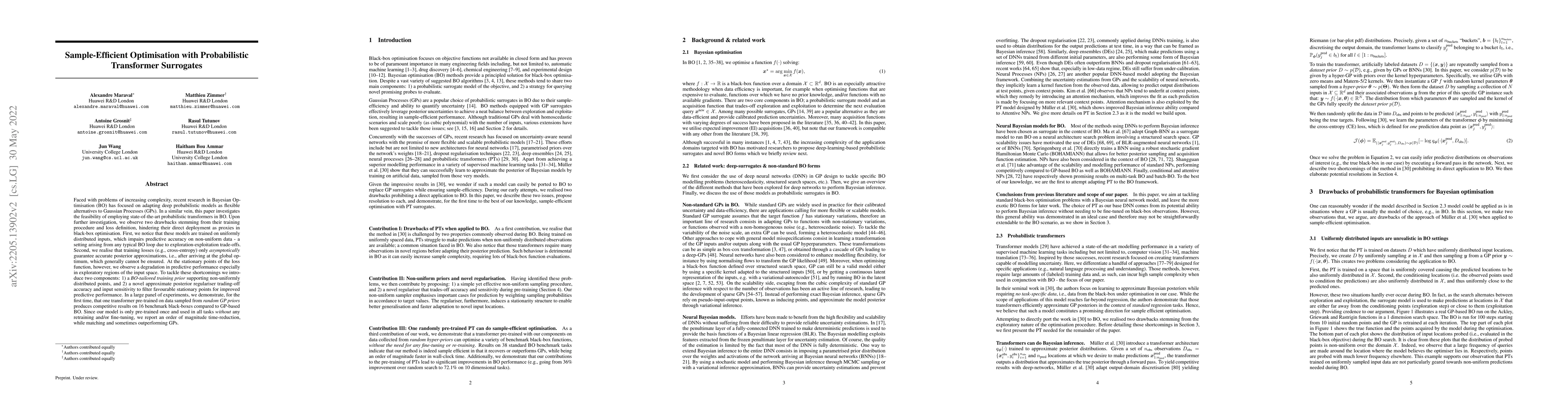 Thumbnail for Sample-Efficient Optimisation with Probabilistic Transformer Surrogates