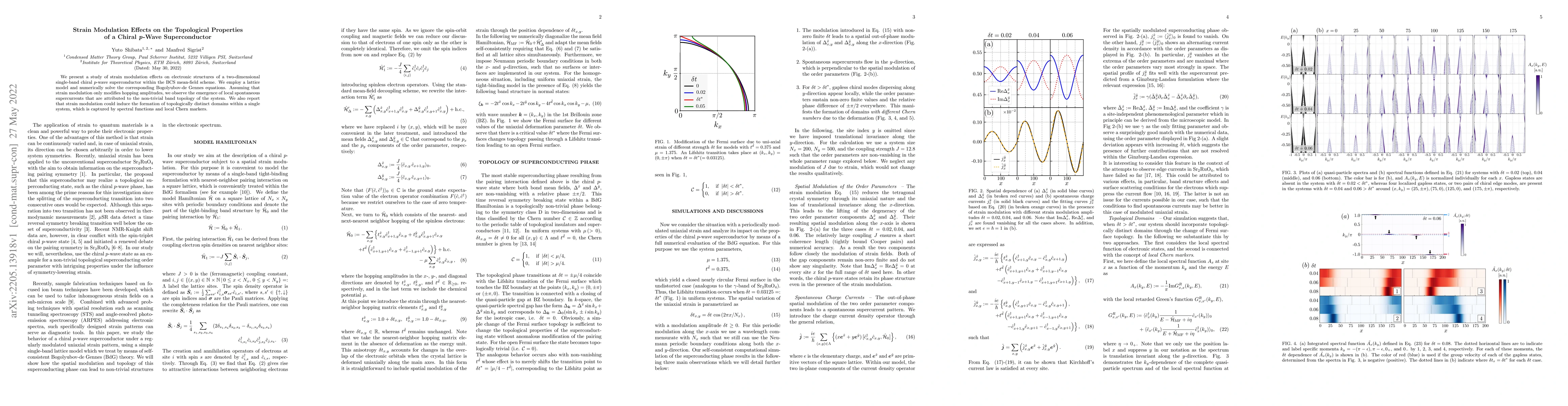 Thumbnail for Strain Modulation Effects on the Topological Properties of a Chiral
  p-Wave Superconductor