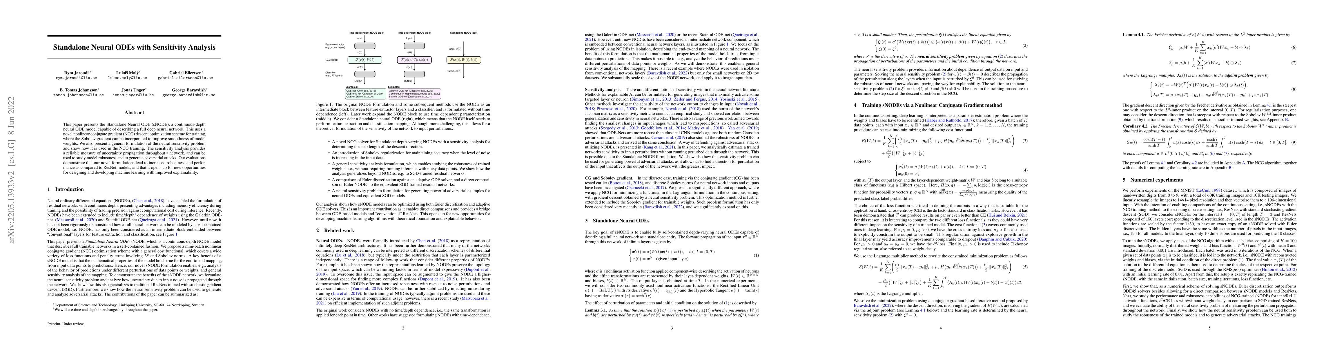 Thumbnail for Standalone Neural ODEs with Sensitivity Analysis