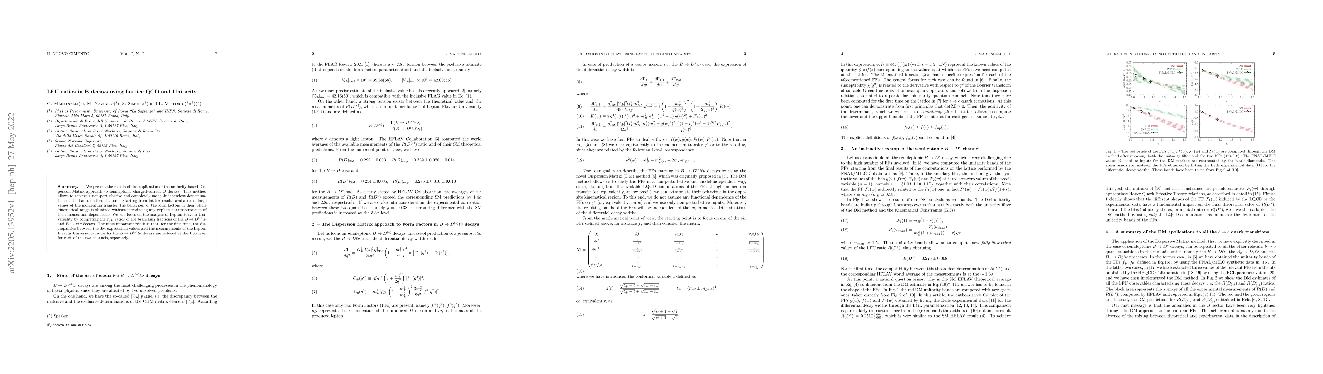 Thumbnail for LFU ratios in B decays using Lattice QCD and Unitarity