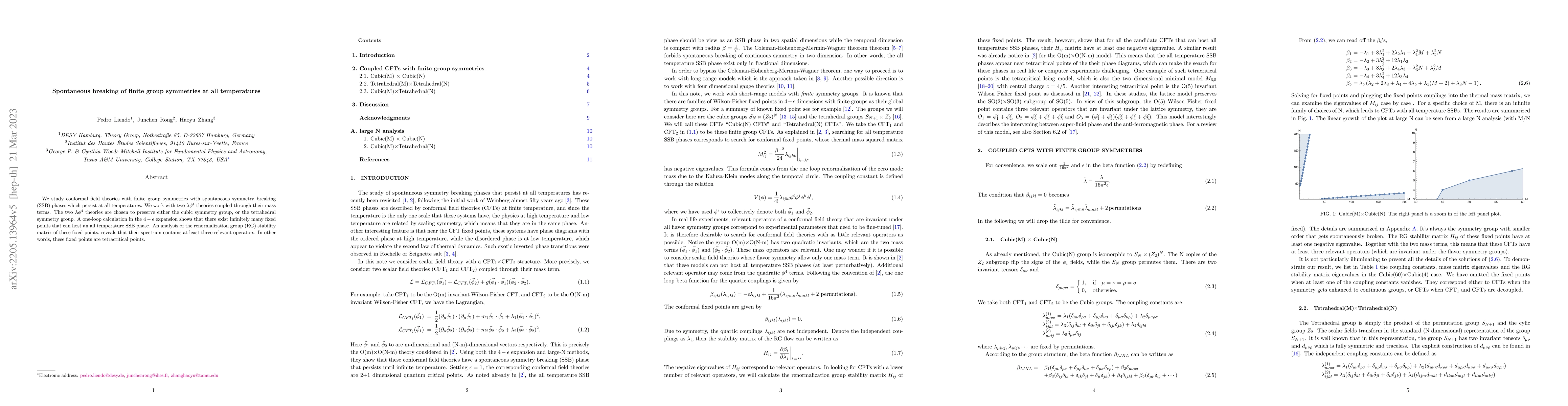Thumbnail for Spontaneous breaking of finite group symmetries at all temperatures