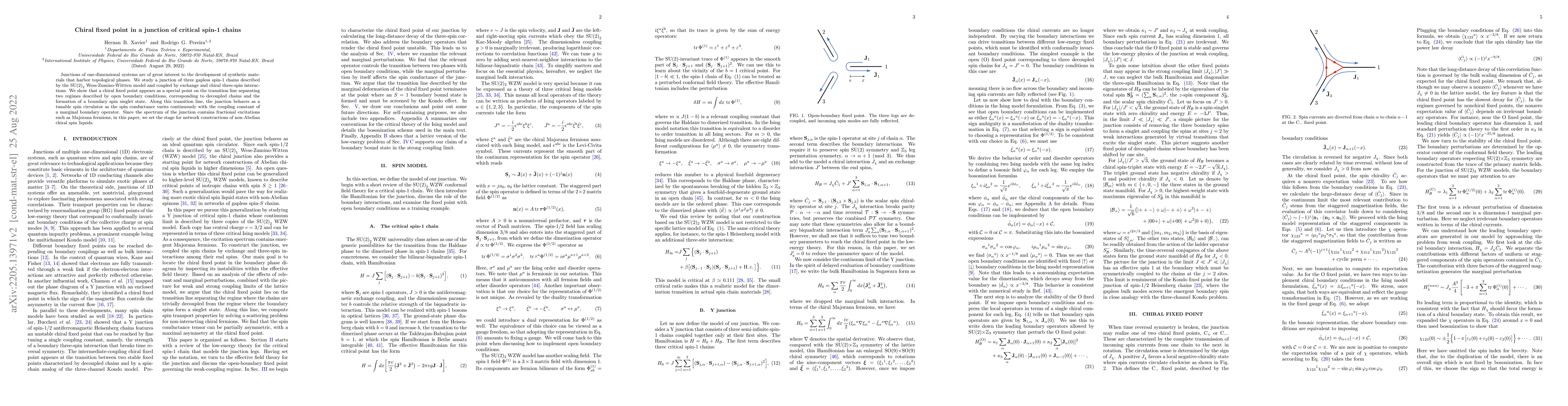 Thumbnail for Chiral fixed point in a junction of critical spin-1 chains