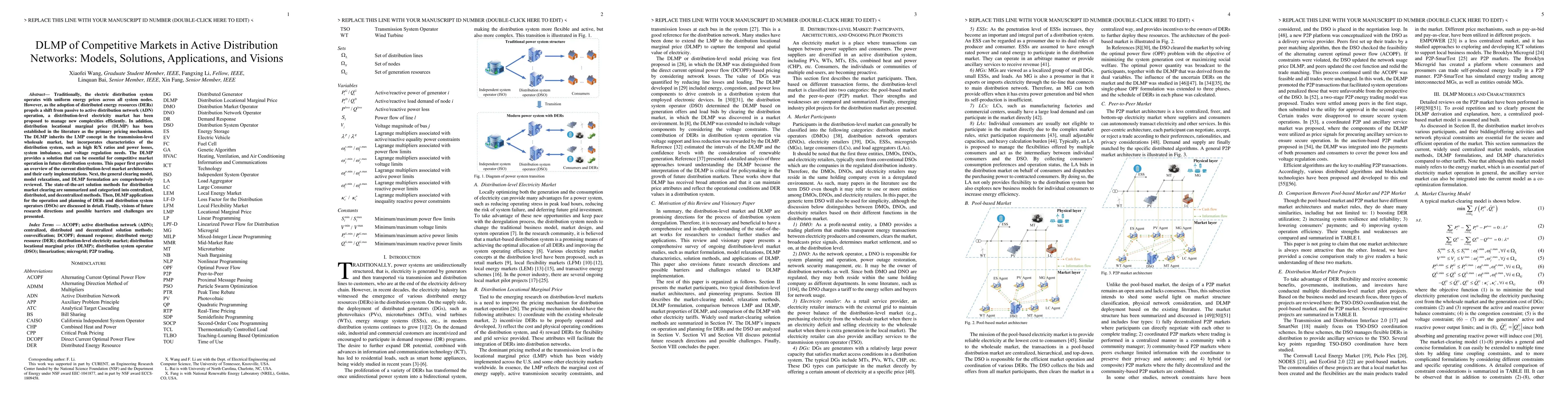Thumbnail for DLMP of Competitive Markets in Active Distribution Networks: Models,
  Solutions, Applications, and Visions