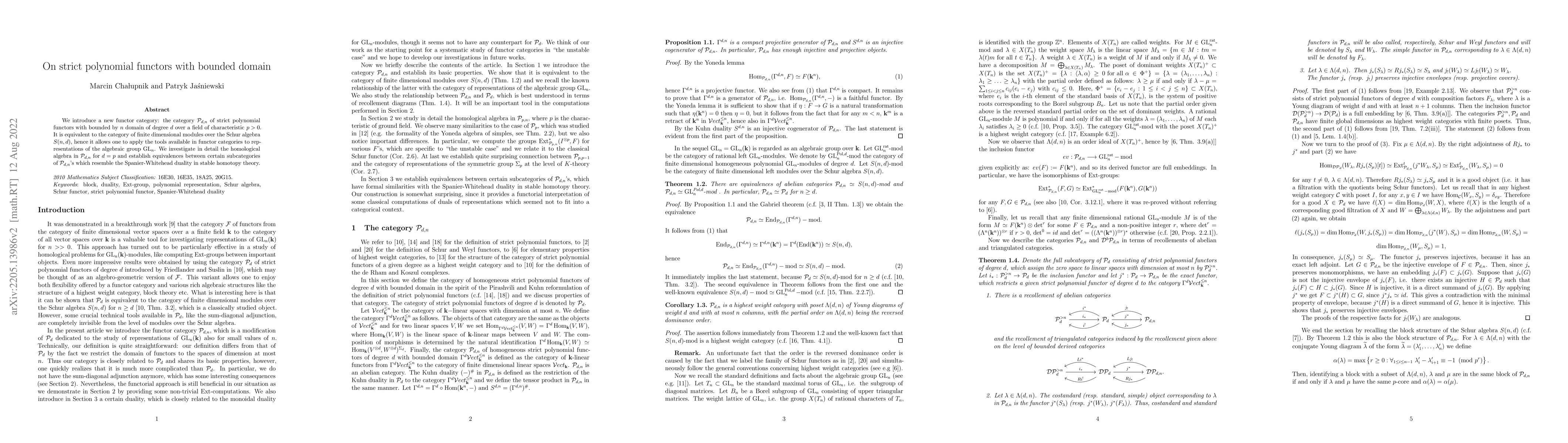 Thumbnail for On strict polynomial functors with bounded domain