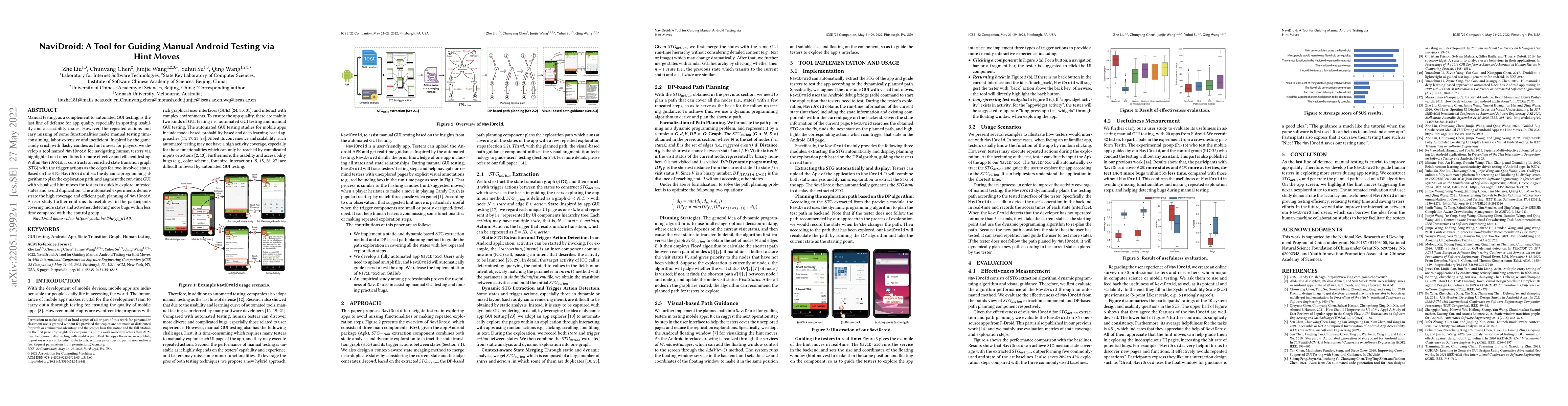 Thumbnail for NaviDroid: A Tool for Guiding Manual Android Testing via Hint Moves