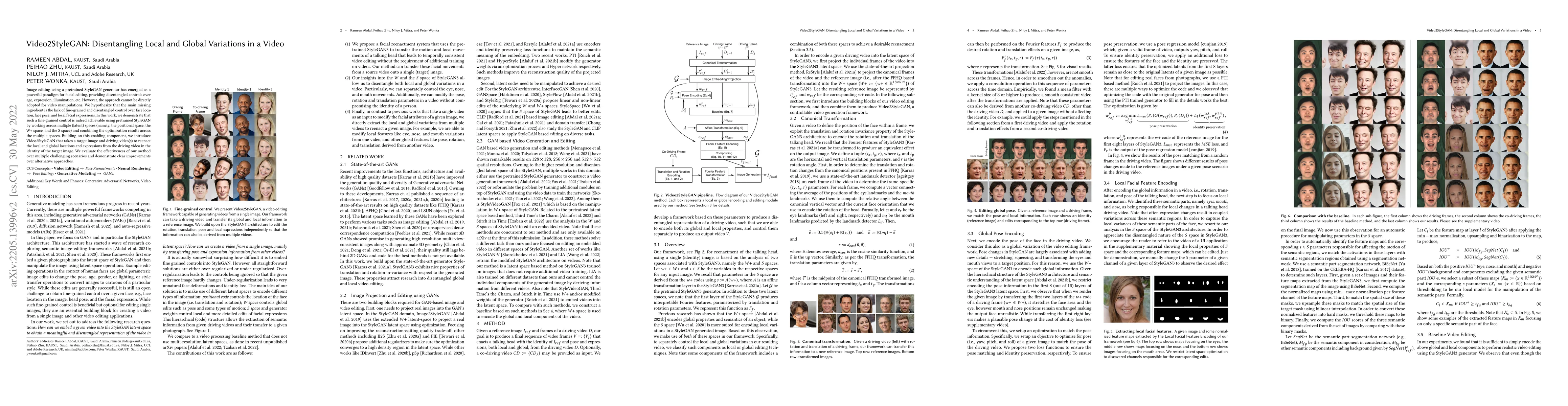 Thumbnail for Video2StyleGAN: Disentangling Local and Global Variations in a Video
