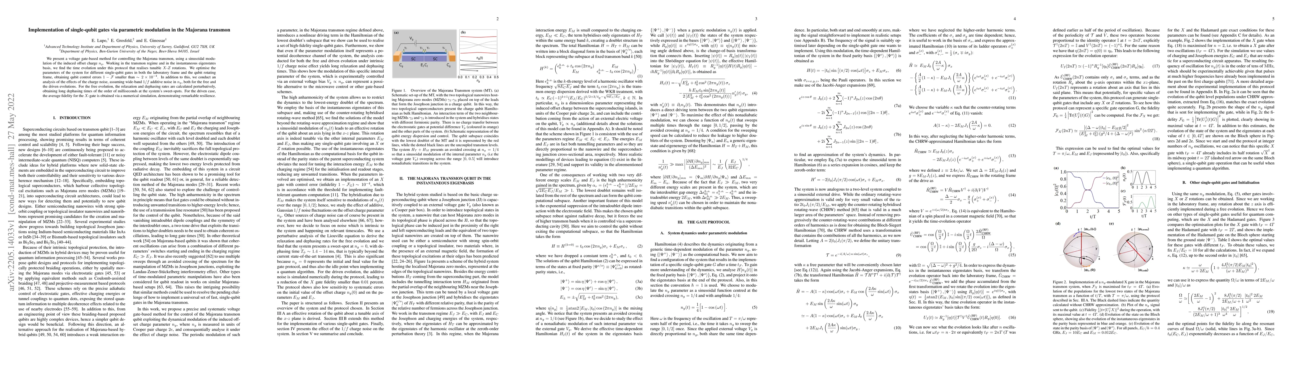 Thumbnail for Implementation of single-qubit gates via parametric modulation in the
  Majorana transmon