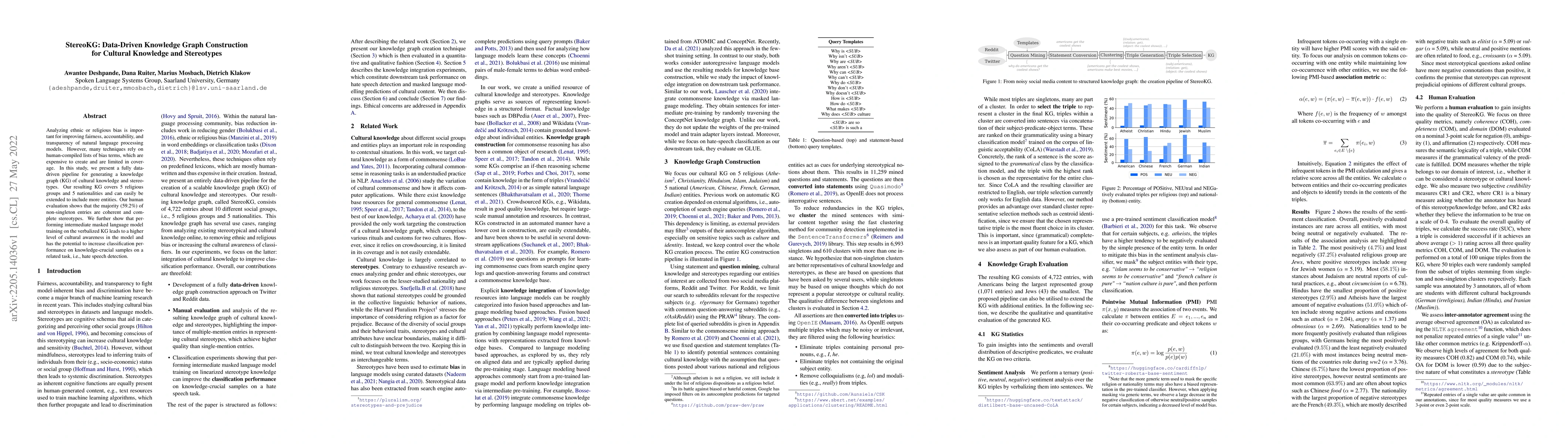 Thumbnail for StereoKG: Data-Driven Knowledge Graph Construction for Cultural
  Knowledge and Stereotypes