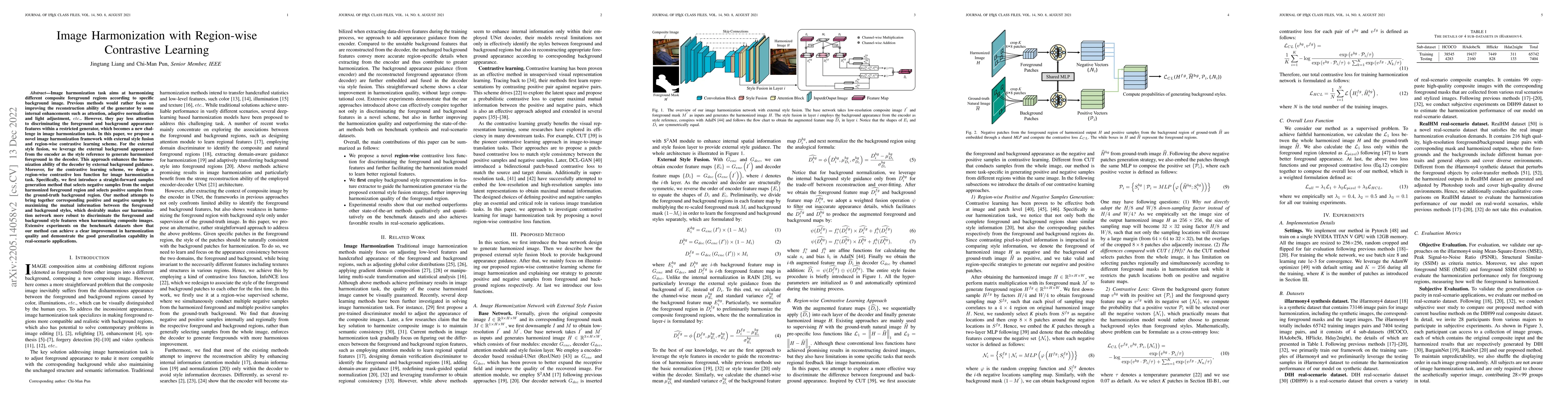 Thumbnail for Image Harmonization with Region-wise Contrastive Learning