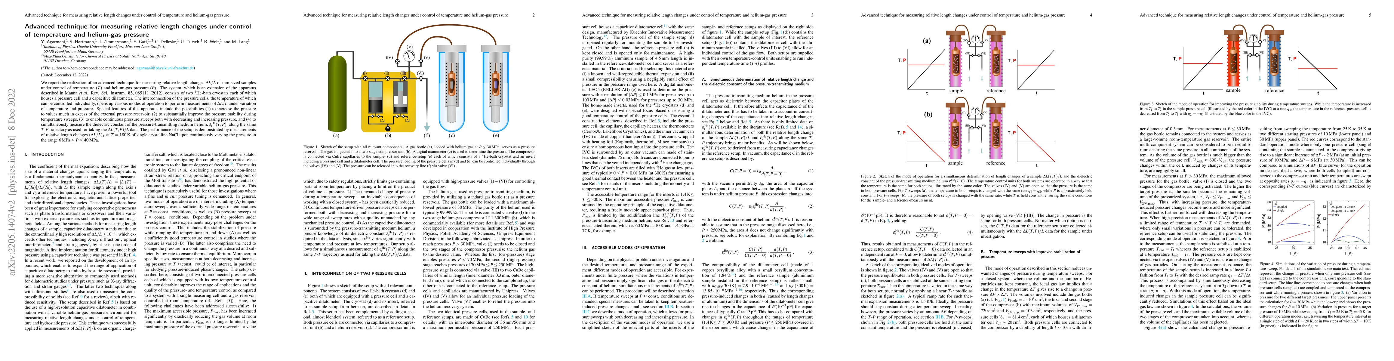 Thumbnail for Advanced technique for measuring relative length changes under control
  of temperature and helium-gas pressure