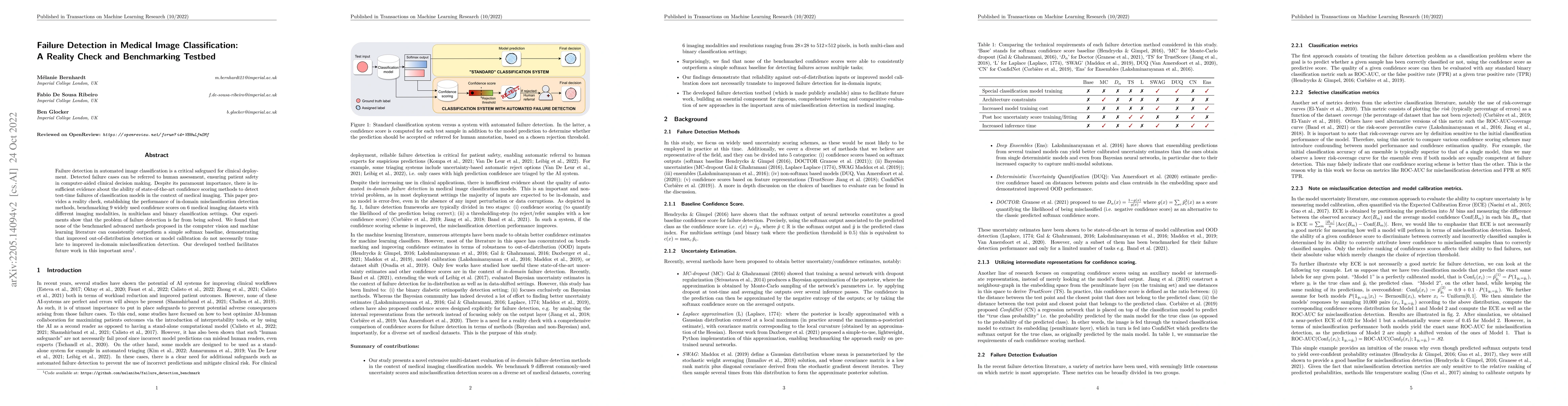 Thumbnail for Failure Detection in Medical Image Classification: A Reality Check and
  Benchmarking Testbed