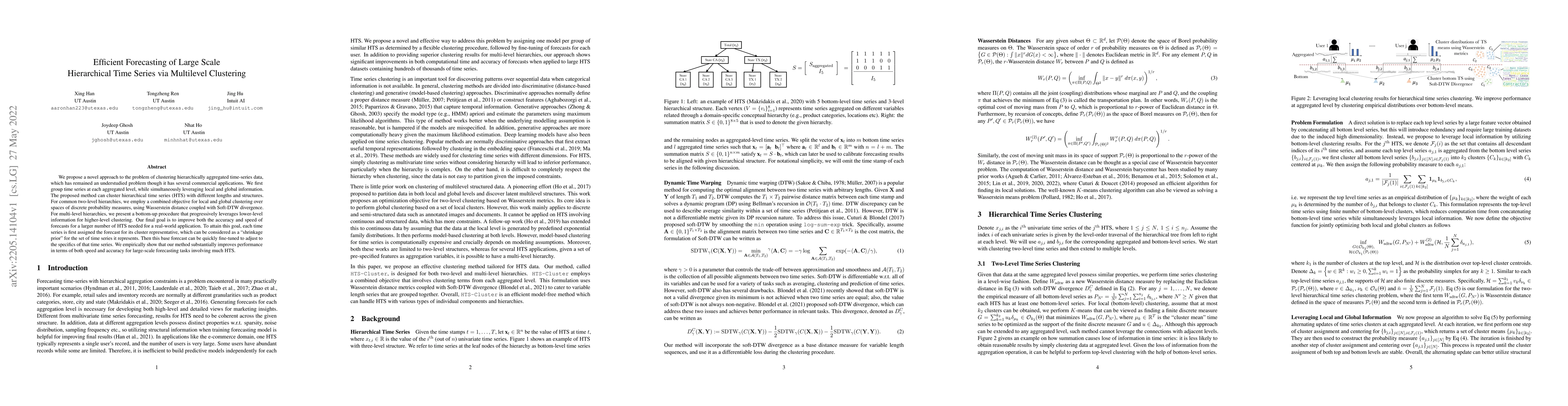 Thumbnail for Efficient Forecasting of Large Scale Hierarchical Time Series via
  Multilevel Clustering