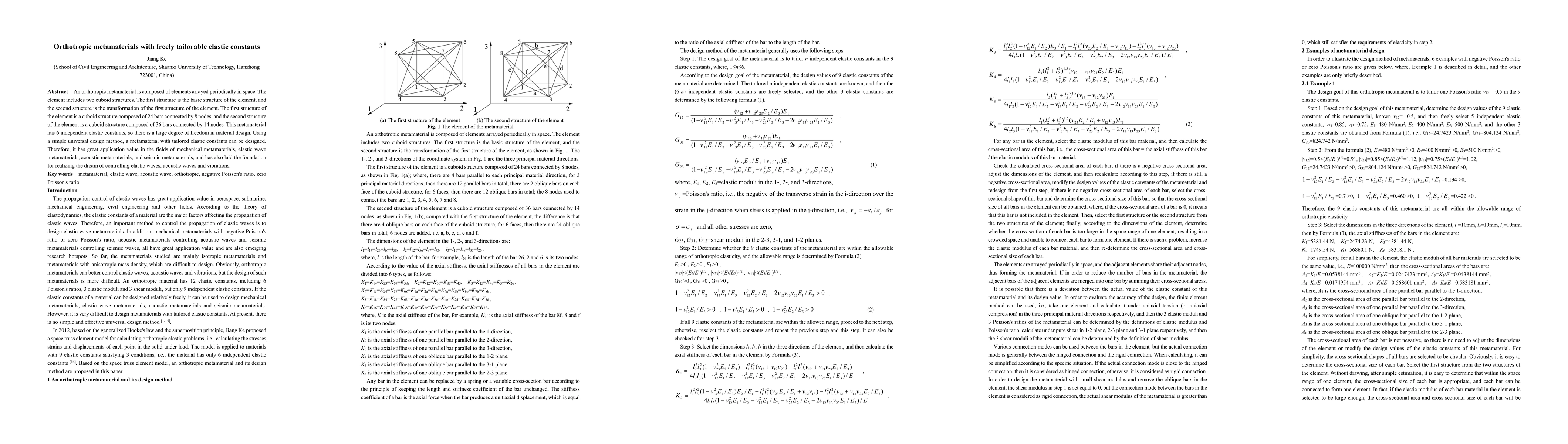 Thumbnail for Orthotropic metamaterials with freely tailorable elastic constants