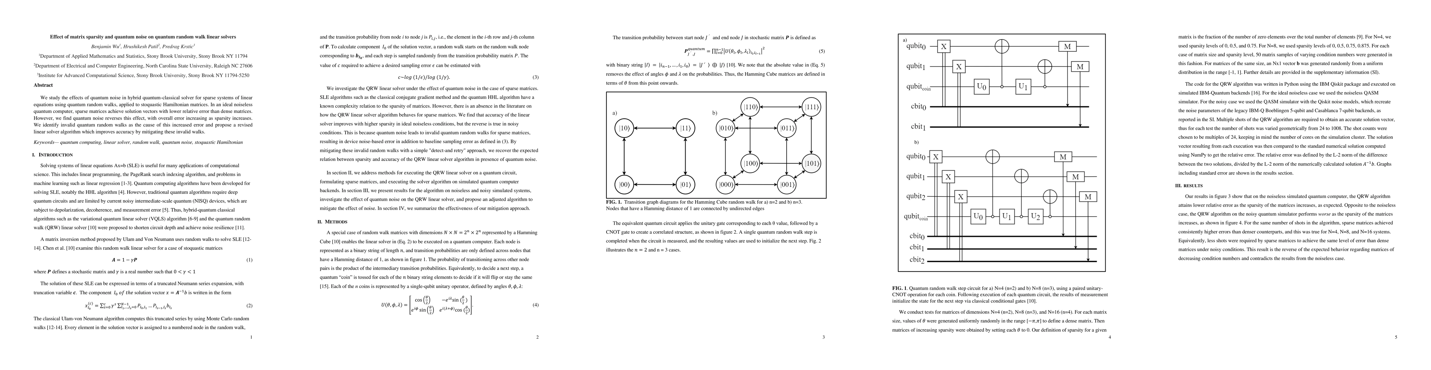 Thumbnail for Effect of matrix sparsity and quantum noise on quantum random walk
  linear solvers