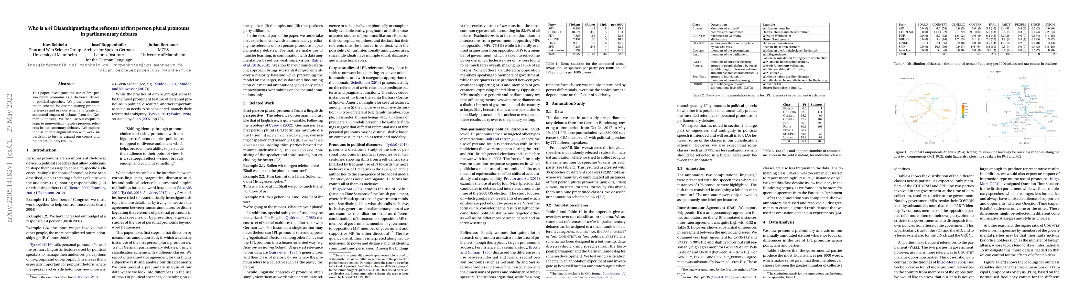 Thumbnail for Who is we? Disambiguating the referents of first person plural pronouns
  in parliamentary debates