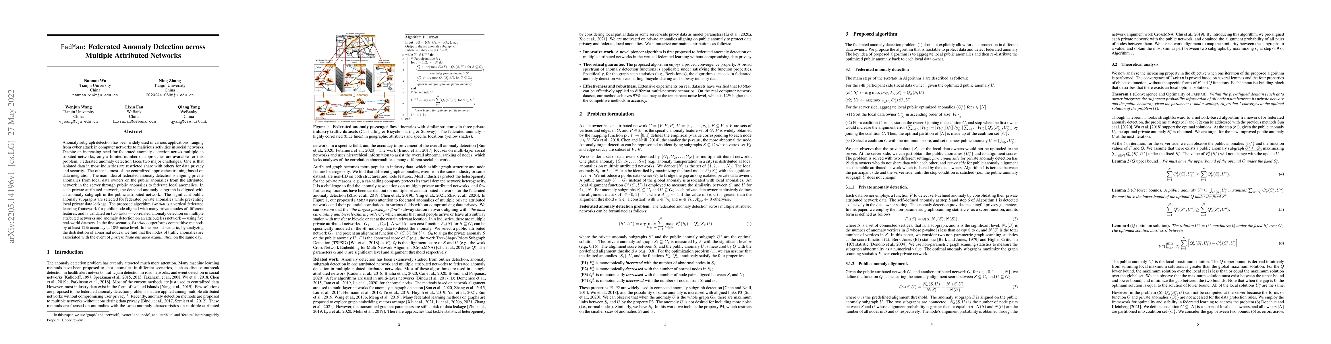 Thumbnail for FadMan: Federated Anomaly Detection across Multiple Attributed Networks