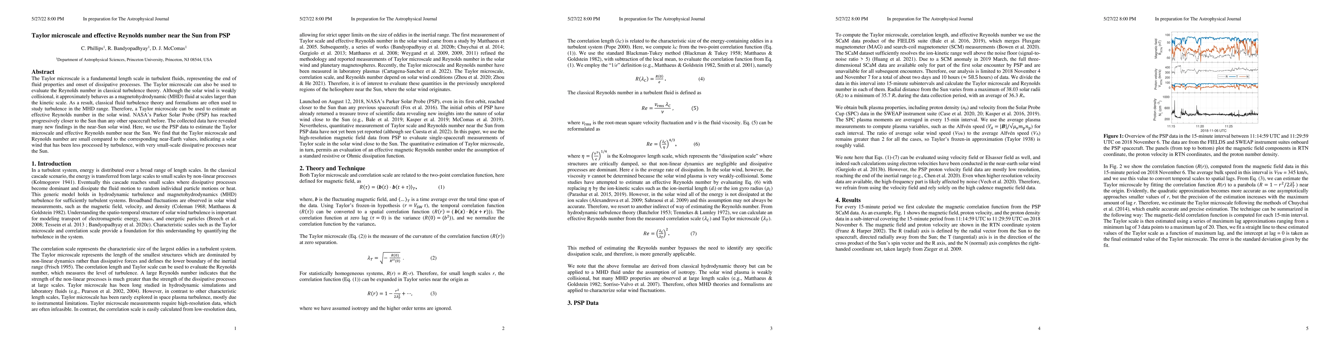 Thumbnail for Taylor microscale and effective Reynolds number near the Sun from PSP
