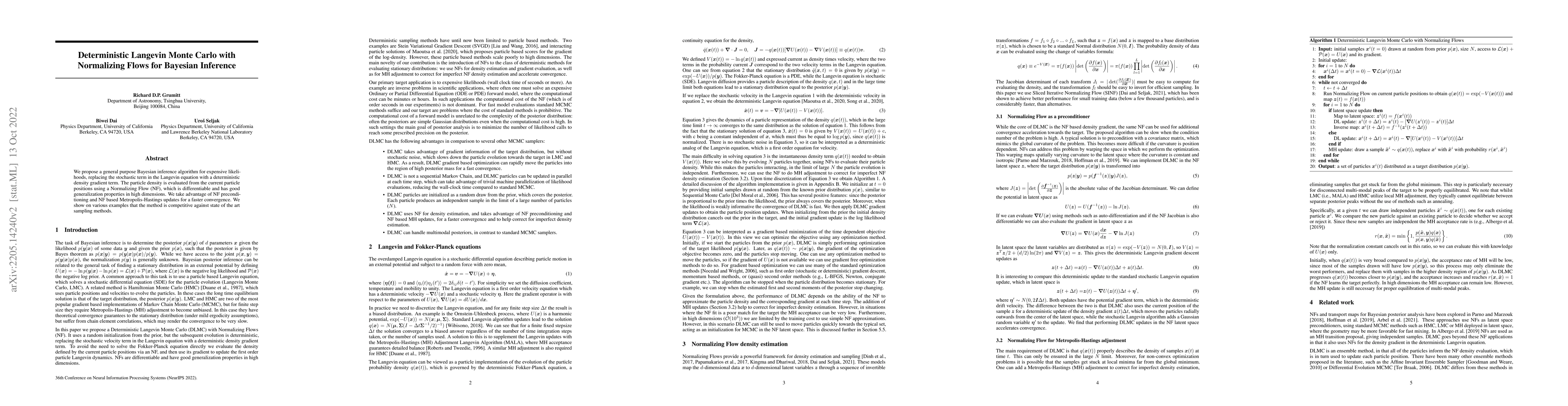 Thumbnail for Deterministic Langevin Monte Carlo with Normalizing Flows for Bayesian
  Inference