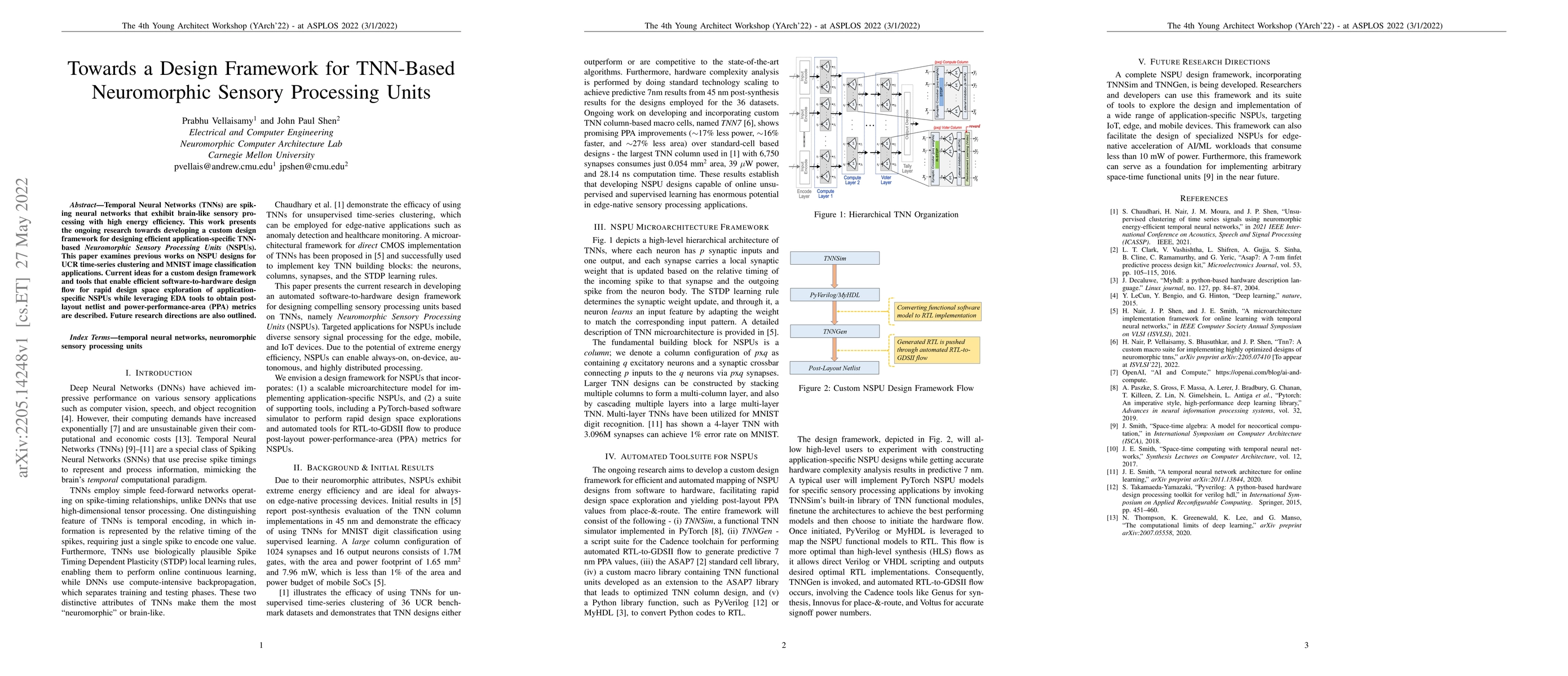 Thumbnail for Towards a Design Framework for TNN-Based Neuromorphic Sensory Processing
  Units