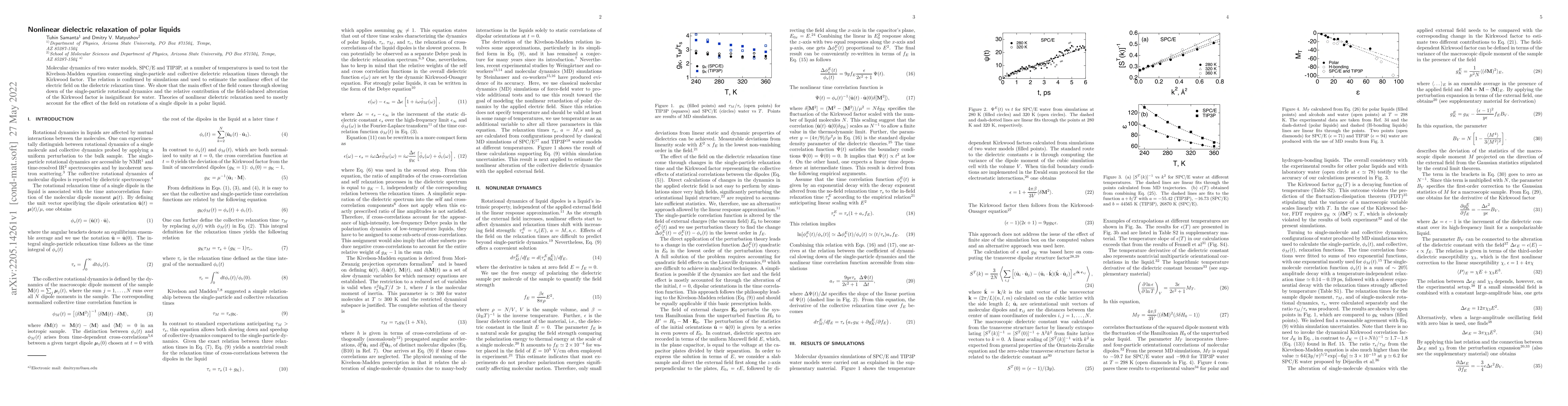 Thumbnail for Nonlinear dielectric relaxation of polar liquids