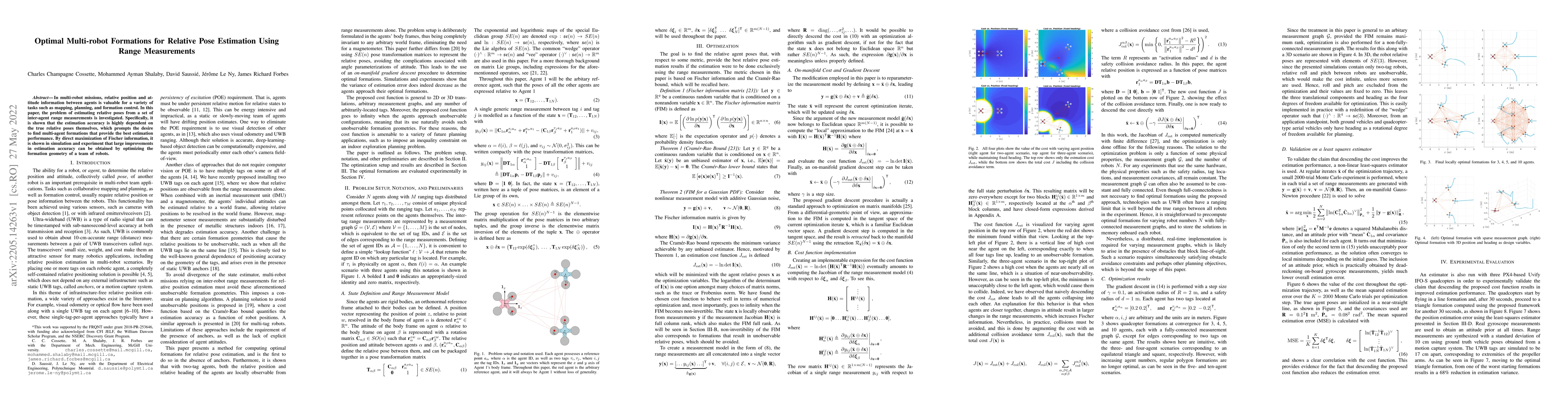 Thumbnail for Optimal Multi-robot Formations for Relative Pose Estimation Using Range
  Measurements