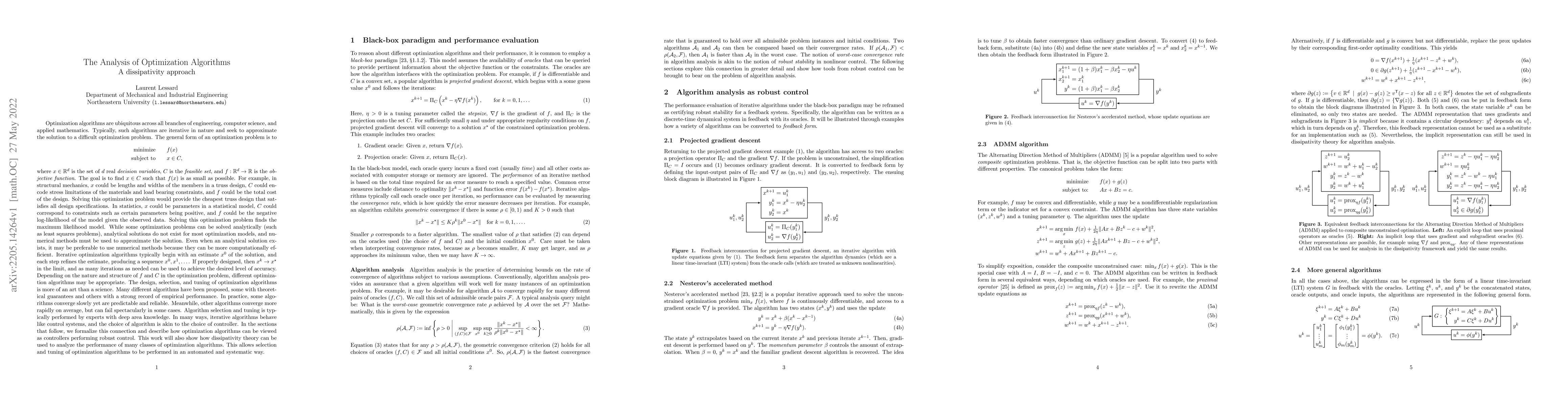 Thumbnail for The Analysis of Optimization Algorithms, A Dissipativity Approach