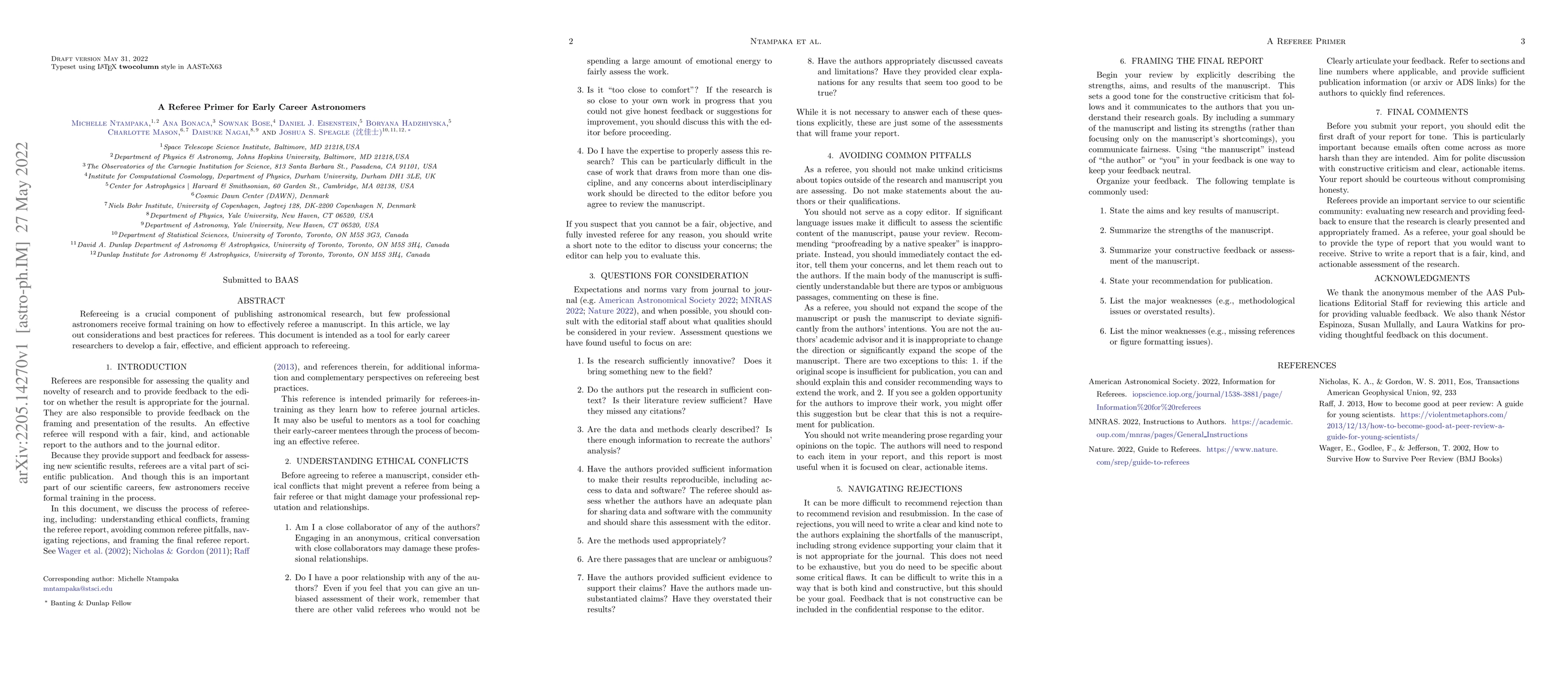 Thumbnail for A Referee Primer for Early Career Astronomers
