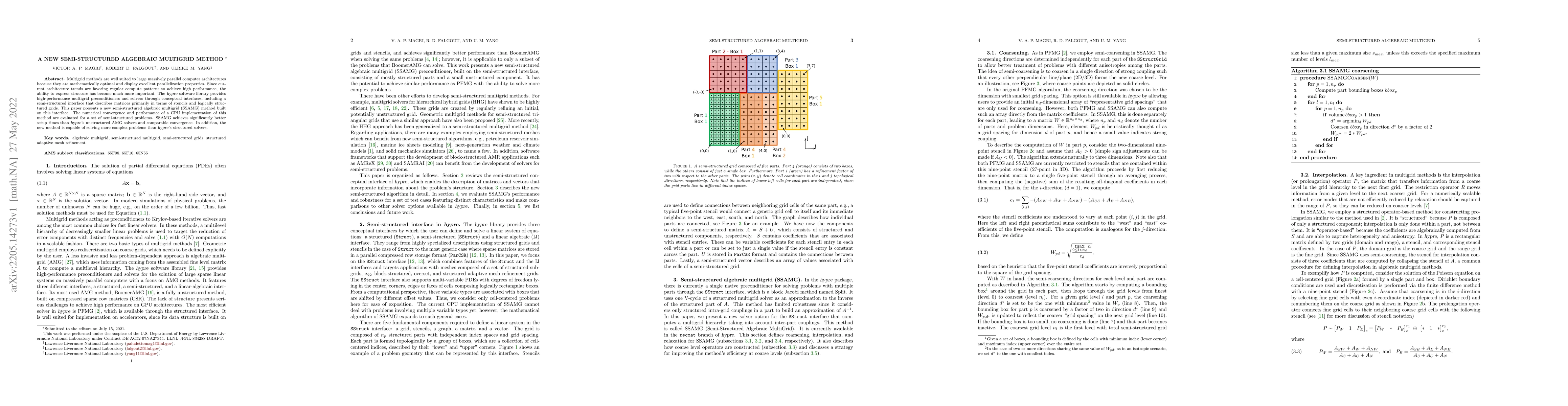 Thumbnail for A New Semi-Structured Algebraic Multigrid Method