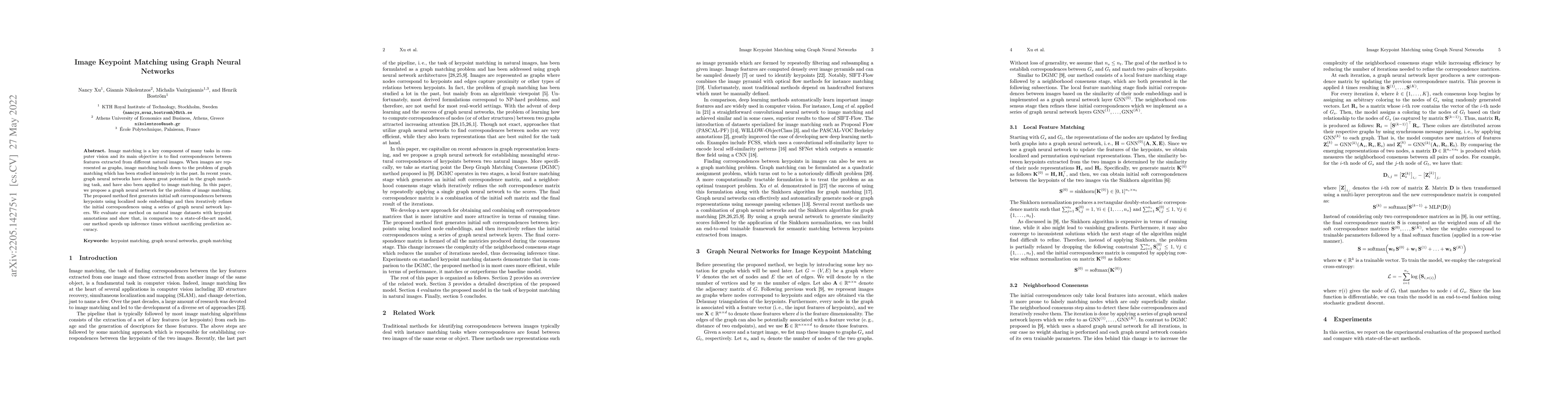 Thumbnail for Image Keypoint Matching using Graph Neural Networks