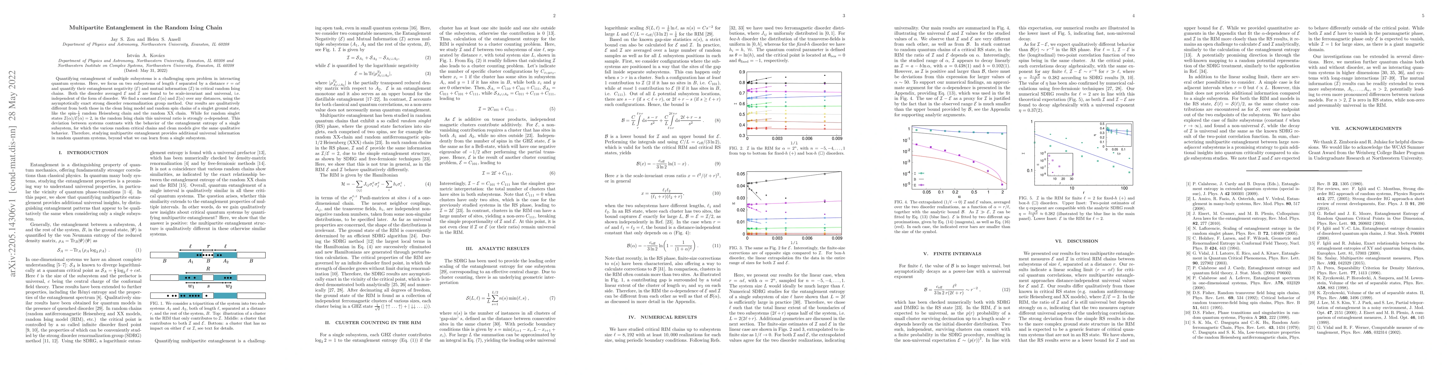 Thumbnail for Multipartite Entanglement in the Random Ising Chain
