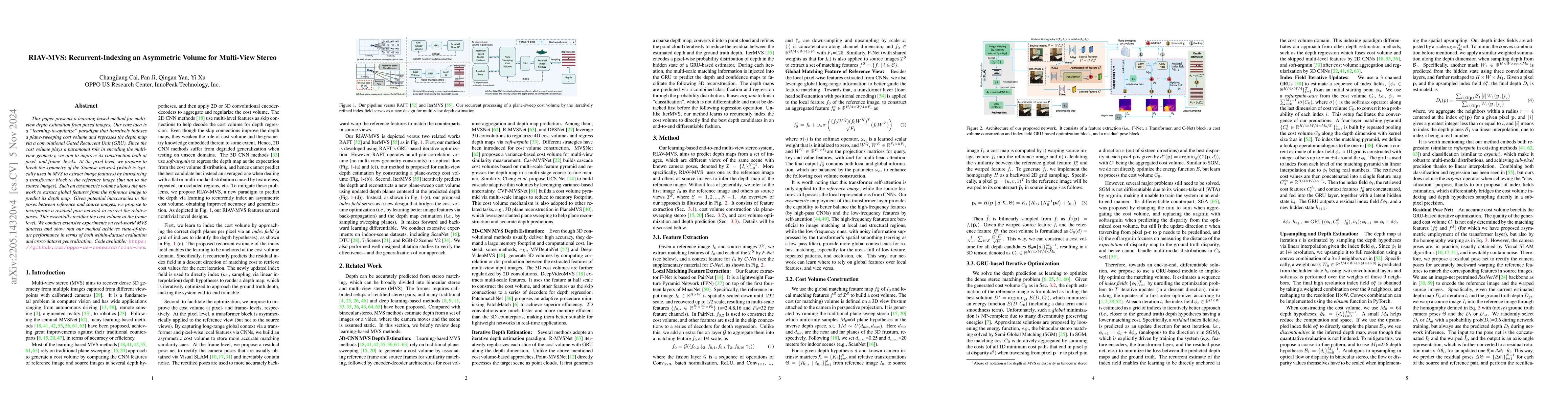 Thumbnail for RIAV-MVS: Recurrent-Indexing an Asymmetric Volume for Multi-View Stereo