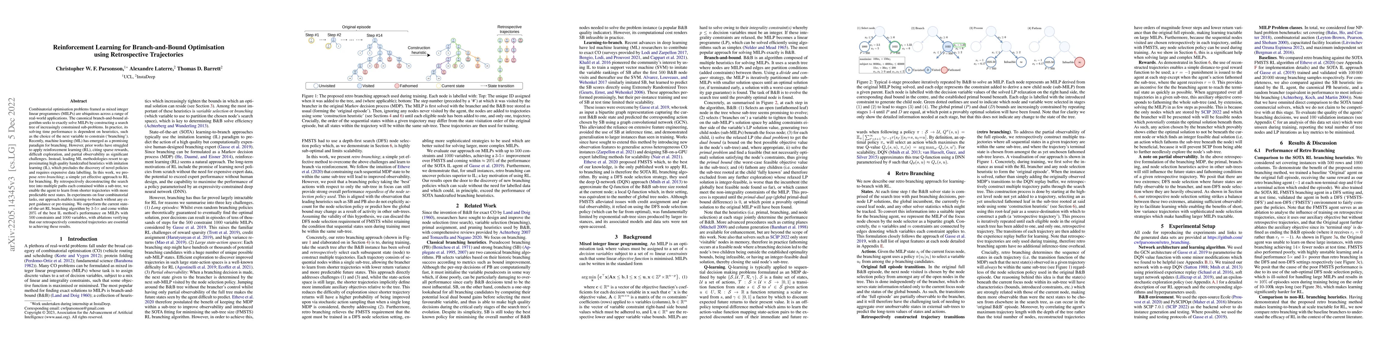 Thumbnail for Reinforcement Learning for Branch-and-Bound Optimisation using
  Retrospective Trajectories