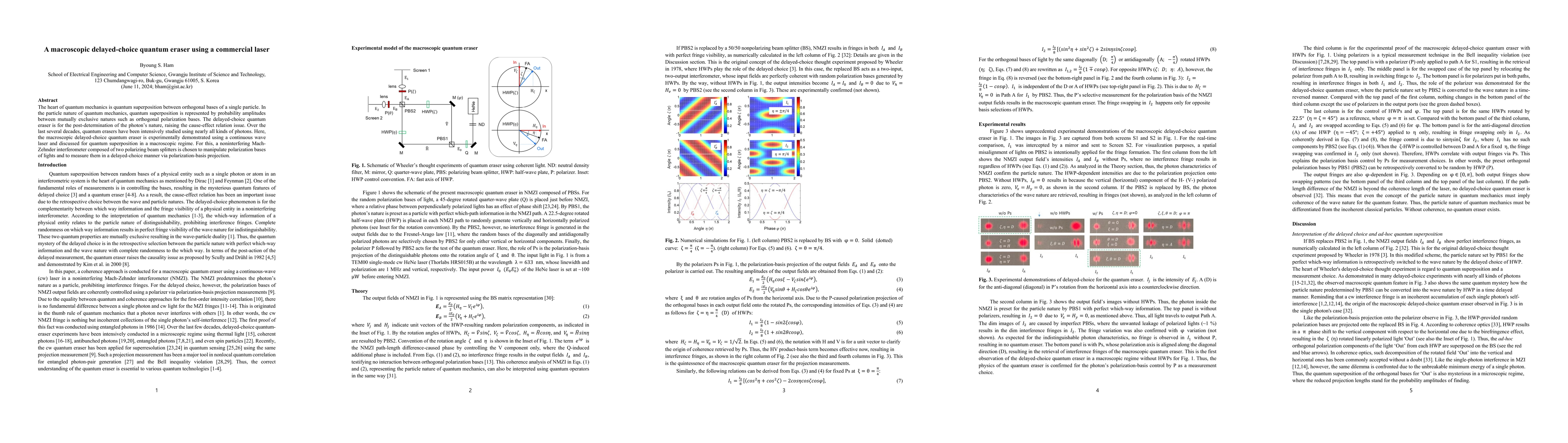 Thumbnail for A macroscopic delayed-choice quantum eraser using a commercial laser
