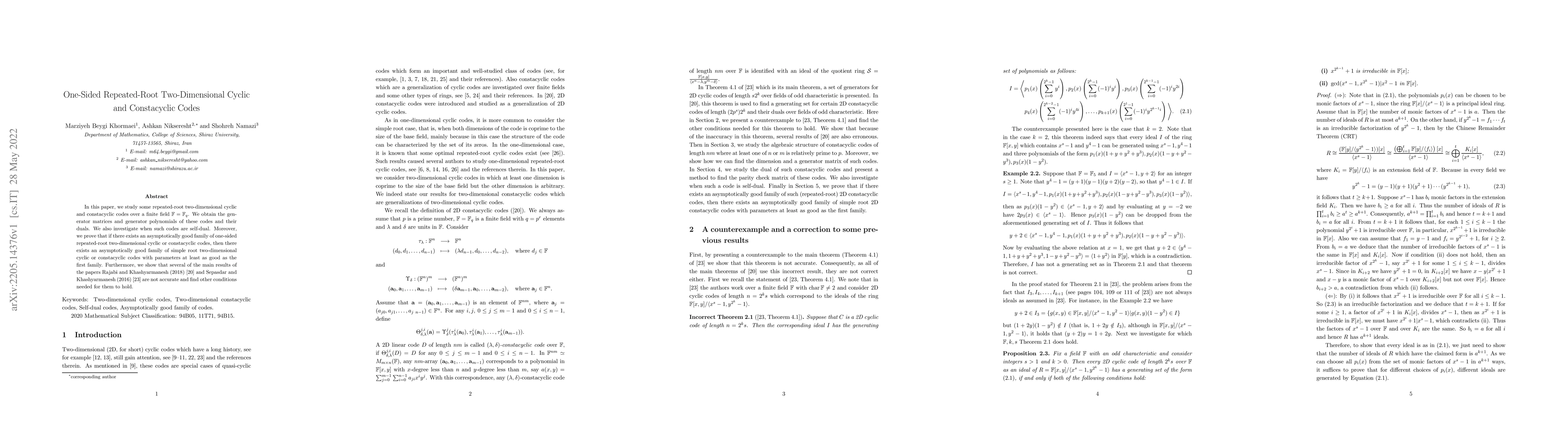 Thumbnail for One-Sided Repeated-Root Two-Dimensional Cyclic and Constacyclic Codes