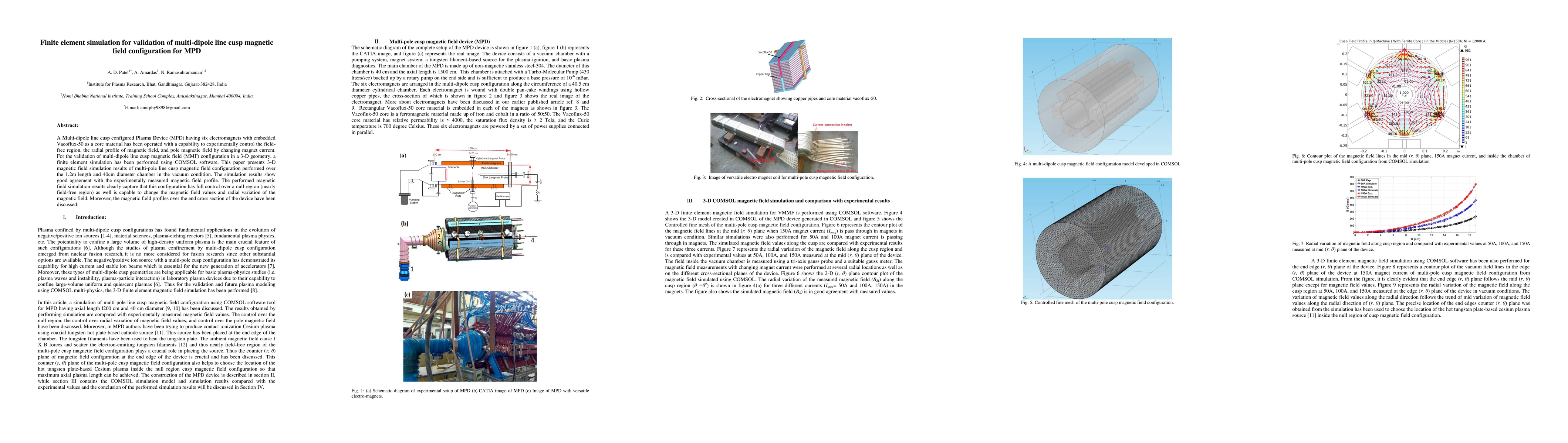 Thumbnail for Finite element simulation for validation of multi-dipole line cusp
  magnetic field configuration for MPD