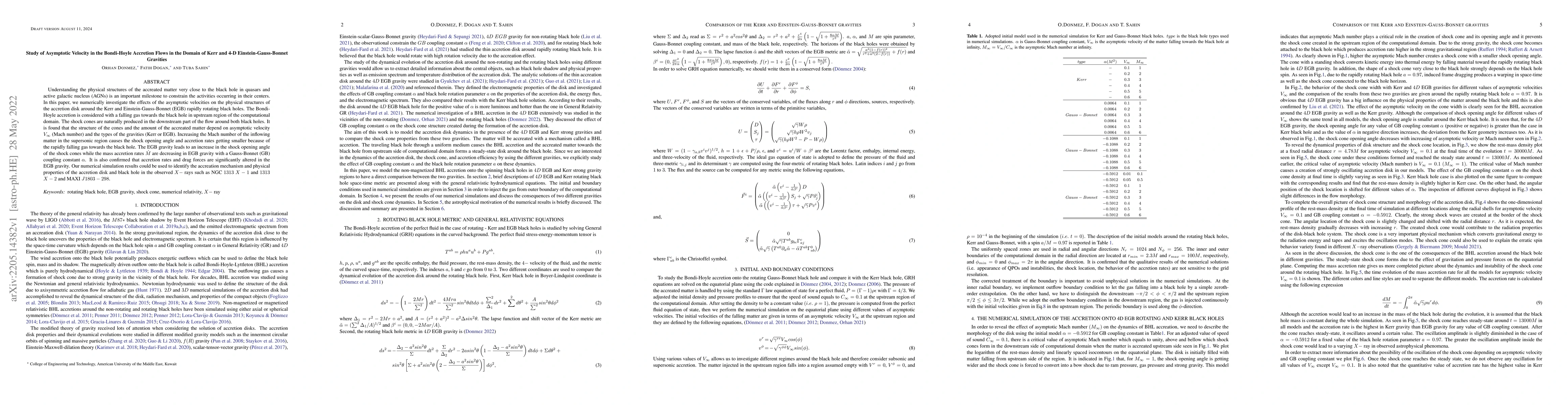 Thumbnail for Study of Asymptotic Velocity in the Bondi-Hoyle Accretion Flows in the
  Domain of Kerr and 4-D Einstein-Gauss-Bonnet Gravities