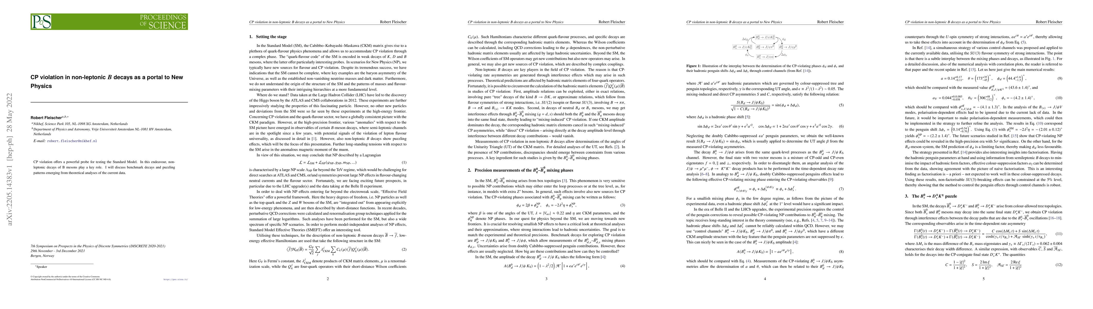 Thumbnail for CP violation in non-leptonic B decays as a portal to New Physics